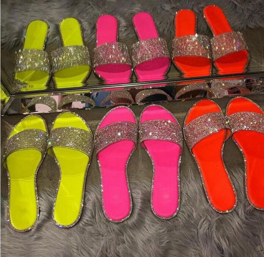 Candy Color Glitter Slippers