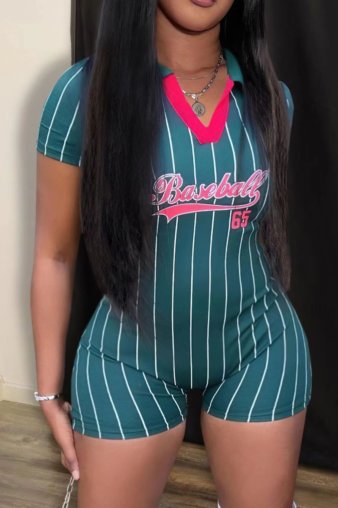 Baseball Sports Rompers One Piece Set Tight Shorts Jumpsuit